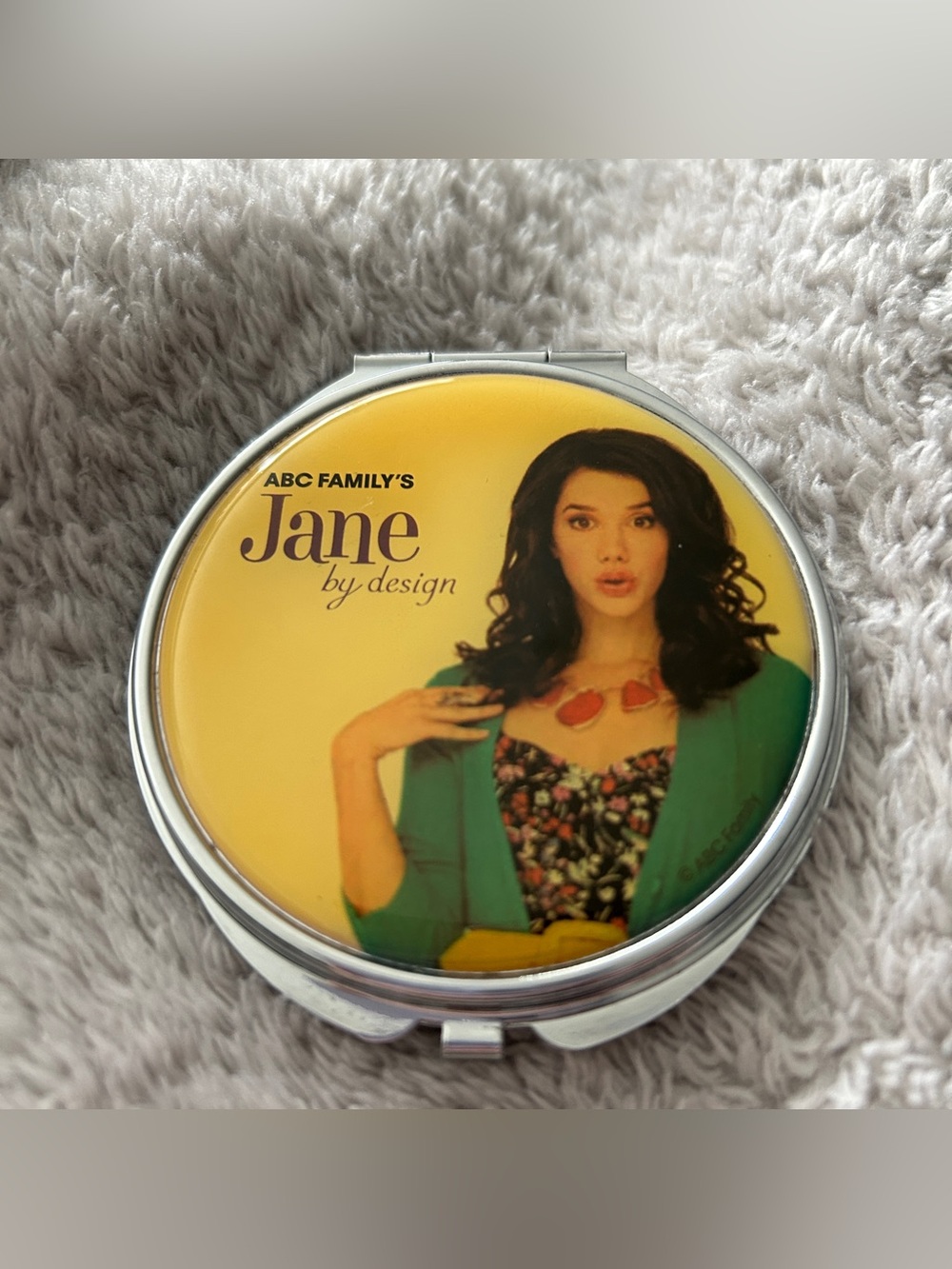 Rare Jane By Design Promotional Compact Double Metal Purse Mirror ABC Family